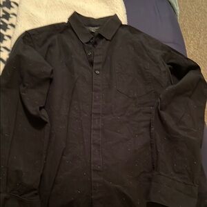 Marc Anthony Stretch Slim Fit Black Shirt